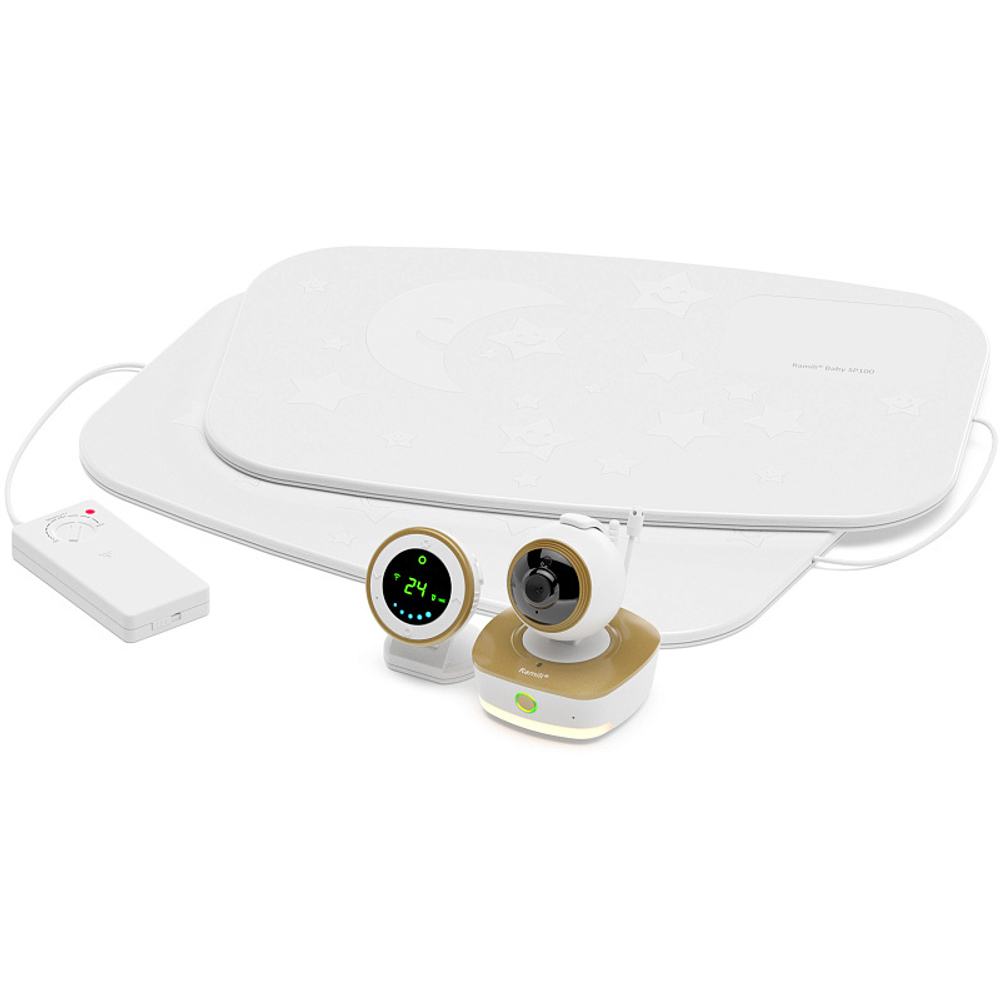 Радио-видеоняня с двойным монитором дыхания Ramili Baby RV1800SP2 с повышенной дальностью 3-в-1 Wi-Fi Full HD