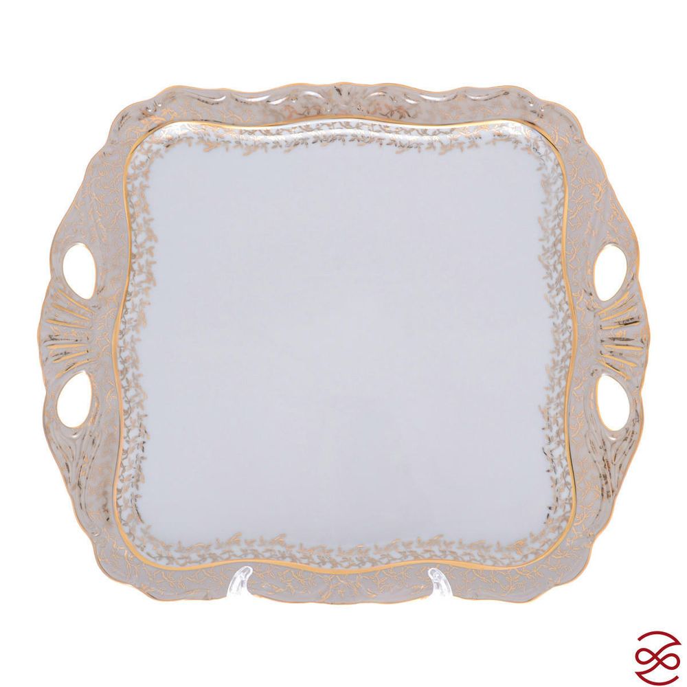 Блюдо квадратное Queen's Crown Лист Бежевый 34*29 см