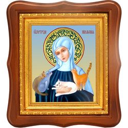 Святая Гертруда Нивельская. Икона на холсте.