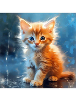 Картина по номерам 30х30см. "Малыши. Рыжий котёнок" 20цв. коробка (арт. Х-6329)