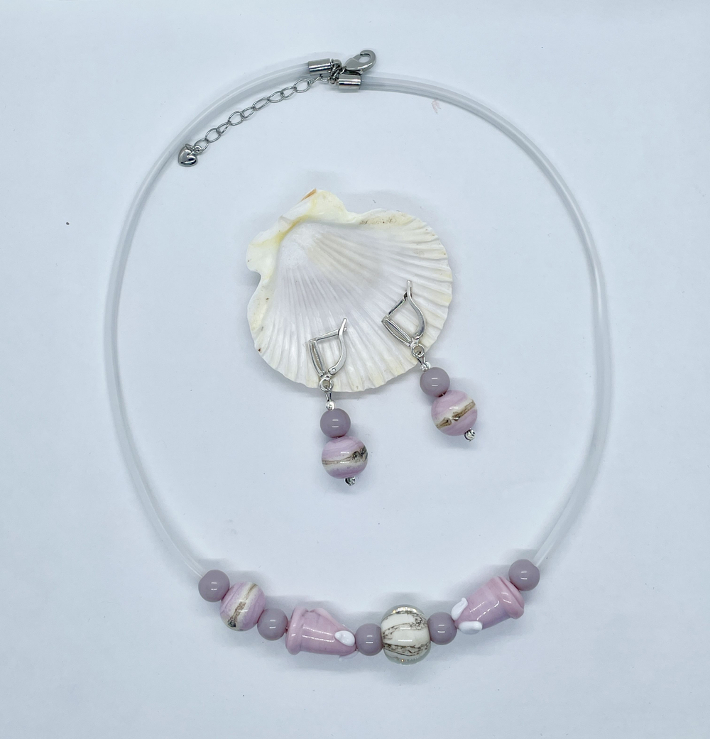 Комплект украшений из муранского стекла