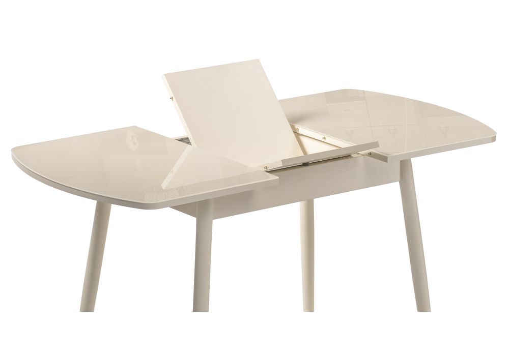 Стеклянный стол Калверт 94(126)х64х75 кремовый