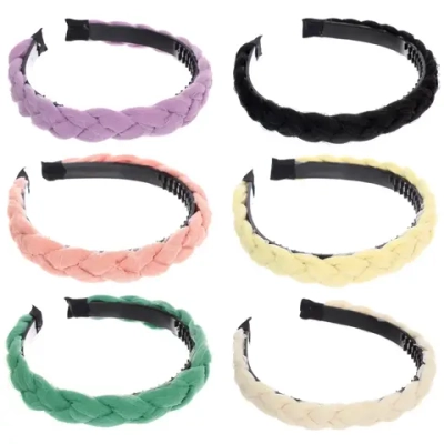 Ободок для волос «МАРЦИПАН», миамо, ширина 1,5см, микс 6 цветов ( в пакете с подвесом)