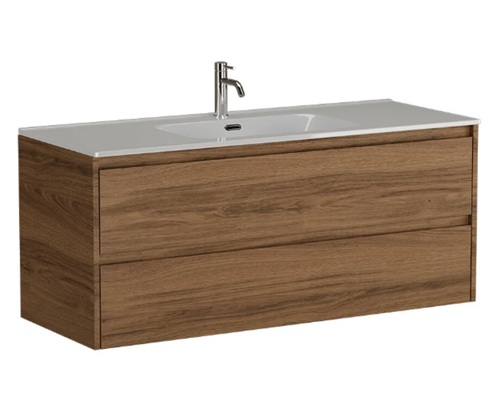 Тумба подвесная SANCOS Libra 1190х450х500, c двумя ящиками оснащенными доводчиками, дуб чарльстон, арт. LB120-1ECH