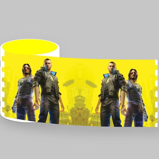 Кружка керамическая объем 330мл Ви и Джонни (желтая)