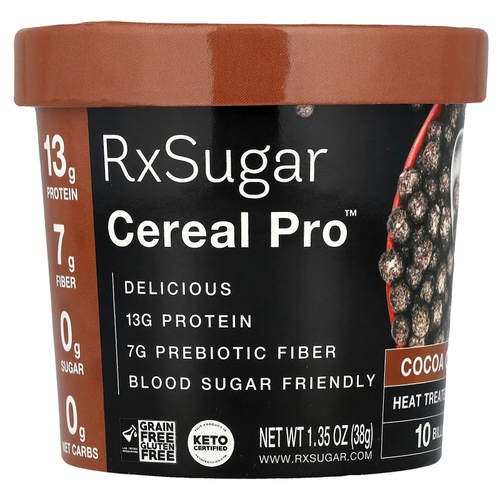 RxSugar, Cereal Pro ™, какао, 38 г (1,35 унции)