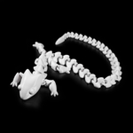 Игрушка-антистресс подвижная гибкая Ящерица-четки, 39см, 3D печать, белая