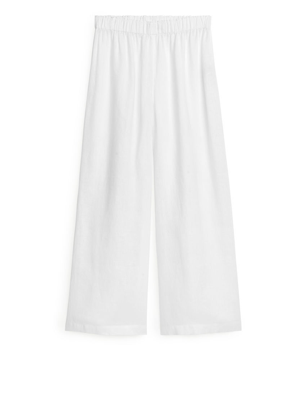 ARKET ШИРОКИЕ ЛЬНЯНЫЕ БРЮКИ, БЕЛЫЙ
