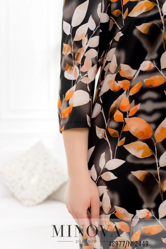 Платье 2449-черный-оранжевый Minova