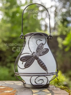 Комплект фонарь садовый "Стрекоза" и крюк для подвешивания на солнечной батарее ЧУДЕСНЫЙ САД