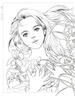 Poetry and girl. Coloring book