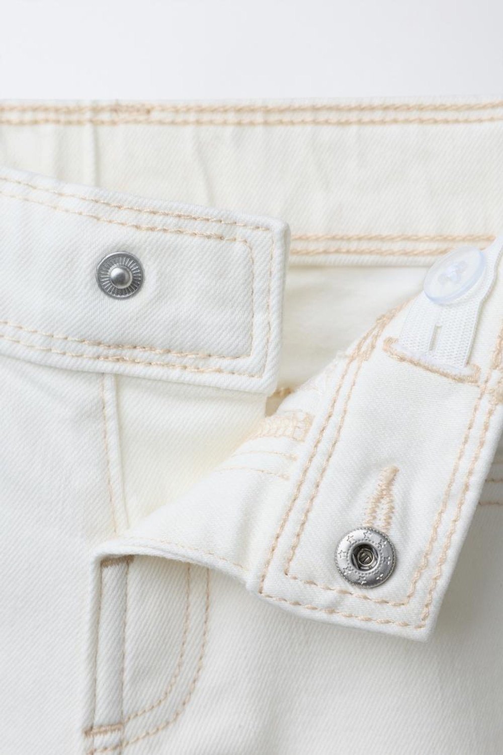 ZARA ДЖИНСЫ-КЮЛОТЫ, ЖЕЛТОВАТО-БЕЛЫЙ