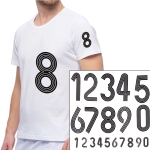 Термоаппликация Номер на футболку 003 (чёрный, большие цифры: 0-9, маленькие: 0-9)
