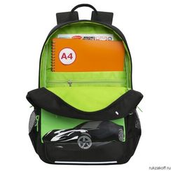 Çanta \ Bag \ RB-355-1 Рюкзак школьный (/4 черный - салатовый)