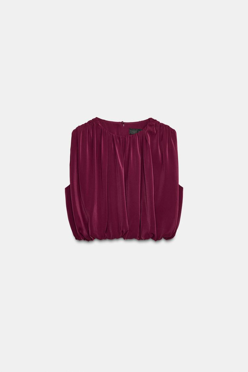 ZARA ДРАПИРОВАННЫЙ ТОП-БАЛЛОН, БУРГУНДИ