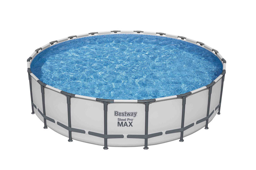 Каркасный бассейн Bestway Steel Pro MAX 610х132 см + фильтр-насос 9463 л/ч, лестница, тент (561FM BW)