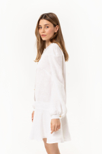 Linen dress with collar