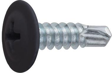 Саморез 4.2х19 мм с прессшайбой, цинк, со сверлом, RAL 9005 (50 шт в зип-локе) STARFIX