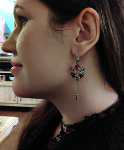 Набор для создания серег Triangle, Red/Silver