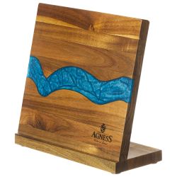 НАБОР НОЖЕЙ AGNESS НА ДЕРЕВЯННОЙ ПОДСТАВКЕ С МАГНИТНЫМ ДЕРЖАТЕЛЕМ, 5 ПРЕДМЕТОВ