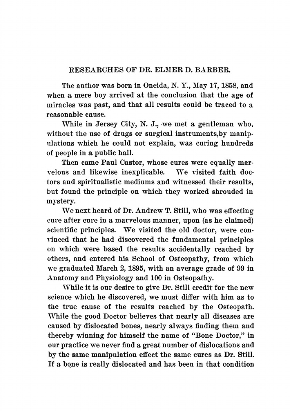 Osteopathy | Elmer de Vergne Barber