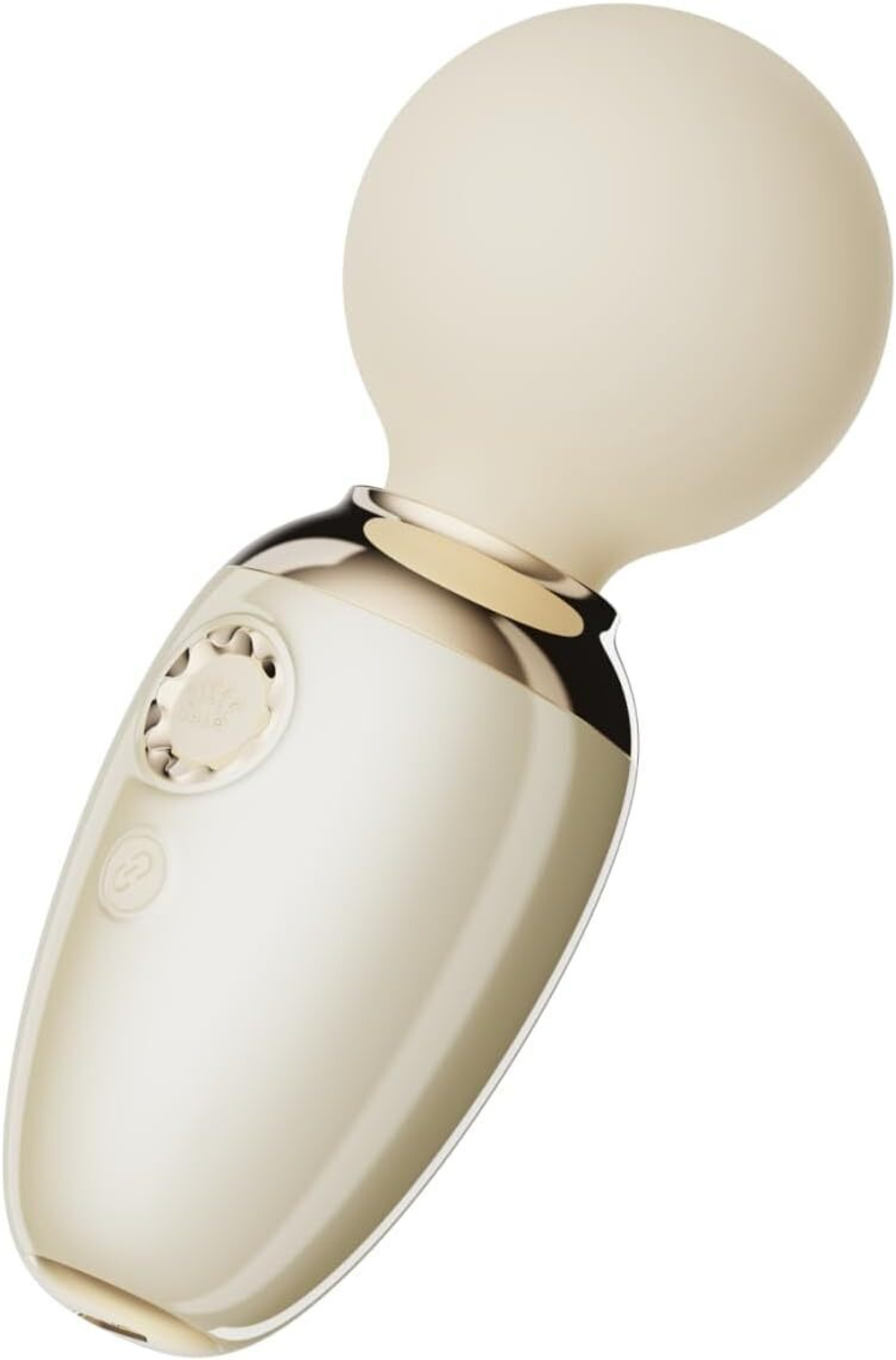Бежевый мини-вибратор с функцией нагрева Ava (Цвет: молочный)
