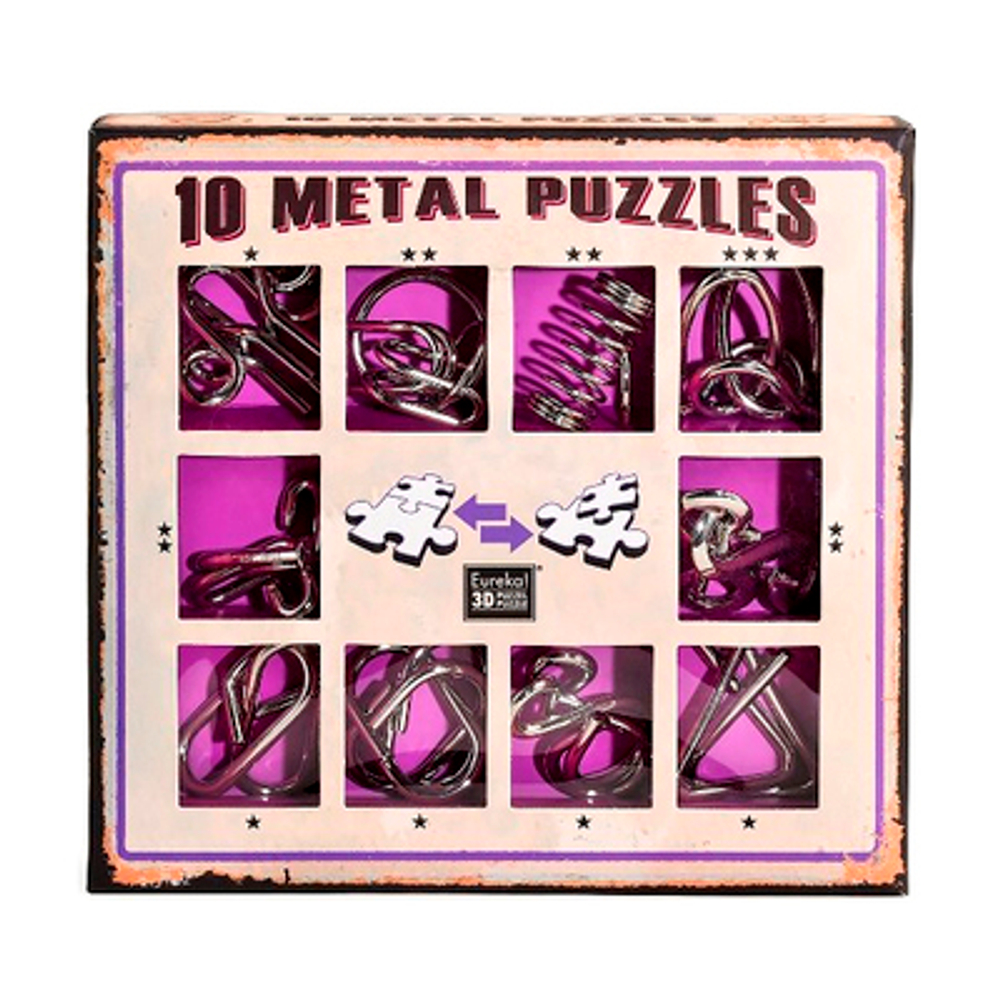Набор металлических головоломок "Eureka! 3D Puzzle", 10 шт, цвет фиолетовый