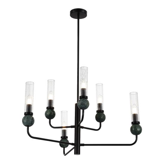 SL1244.403.06 Светильник подвесной ST-Luce черный/прозрачный E14 6*40W MEDEA