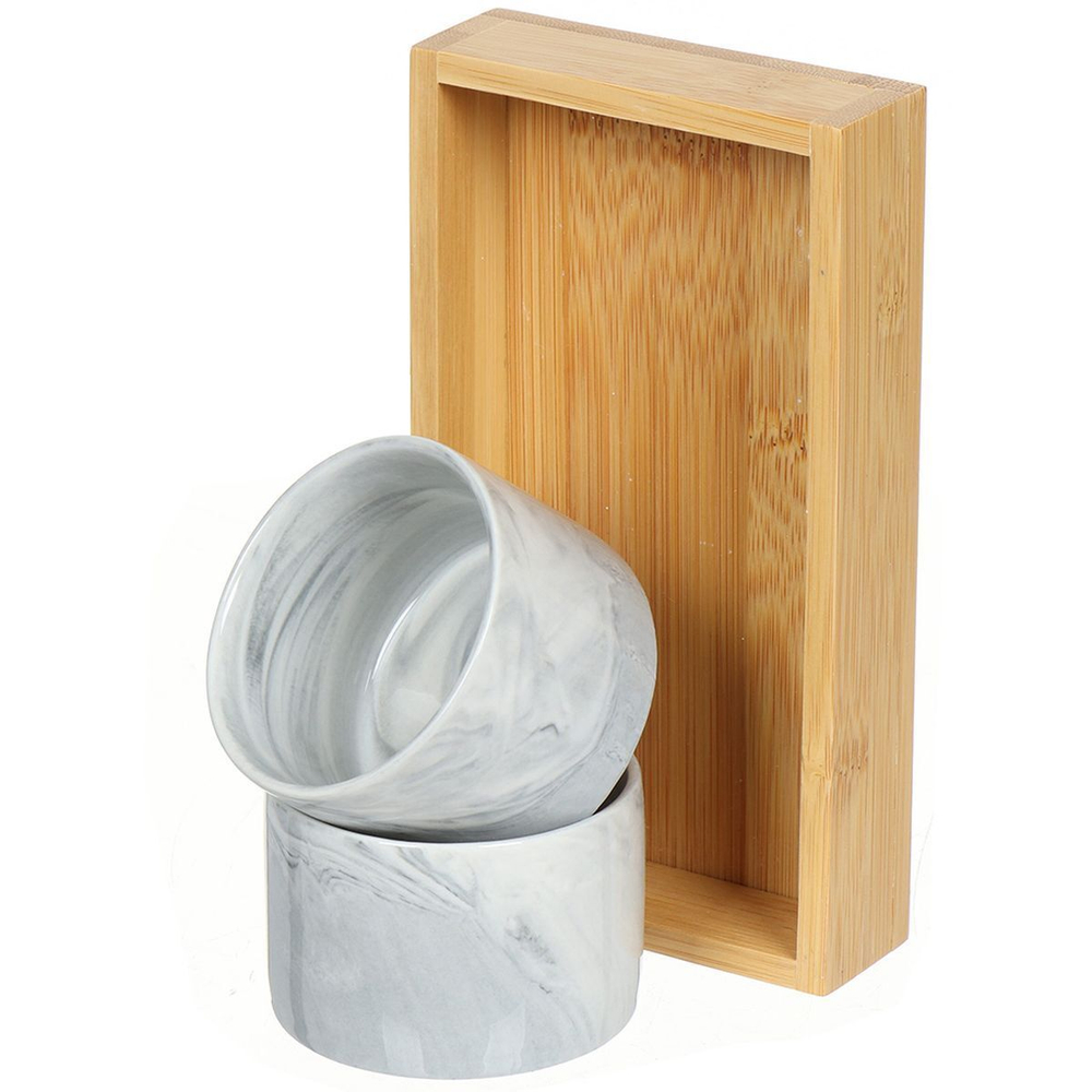 Набор для сервировки керам, 200 мл, 2 шт, бамбуковая подст, Y4-3554