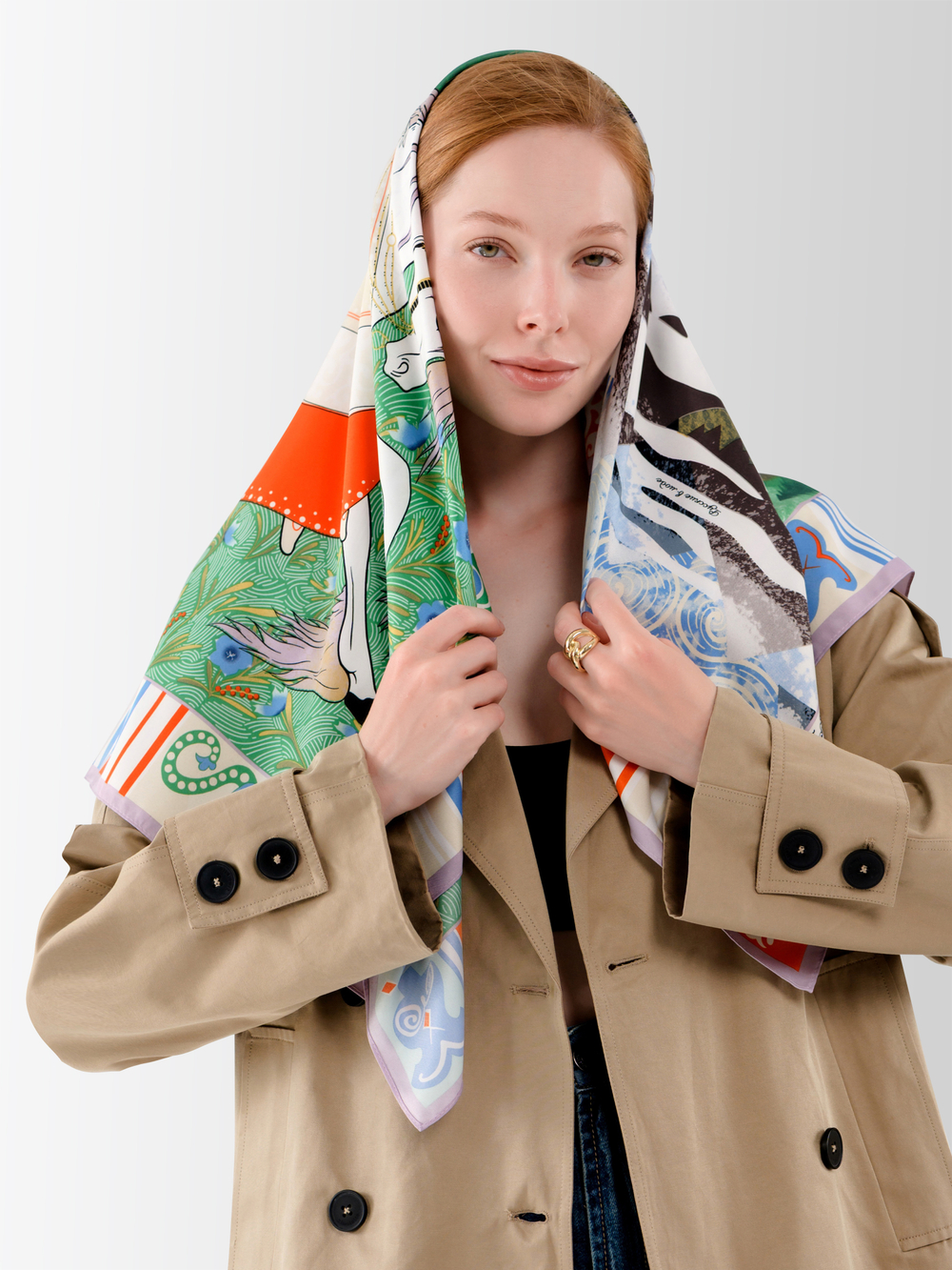 Платок «Женский лик Алтая. Весна»