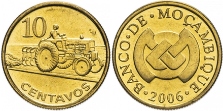 Мозамбик 10 сентаво, 2006 Трактор UNC