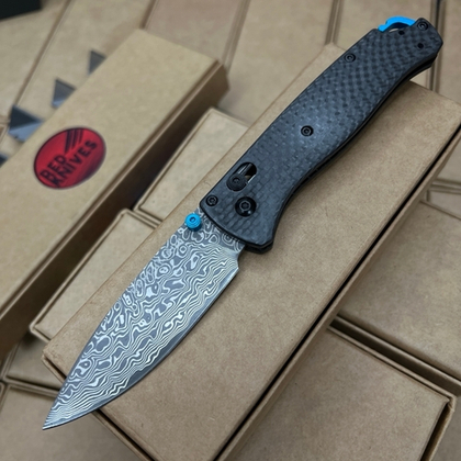 Нож Benchmade Bugout 535-3 карбон A+++ - клинок Damascus