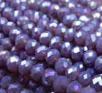 БН024ДС46 Хрустальные бусины "рондель", цвет: фиолетовый AB непрозрачный, 4х6 мм, 58-60 шт.
