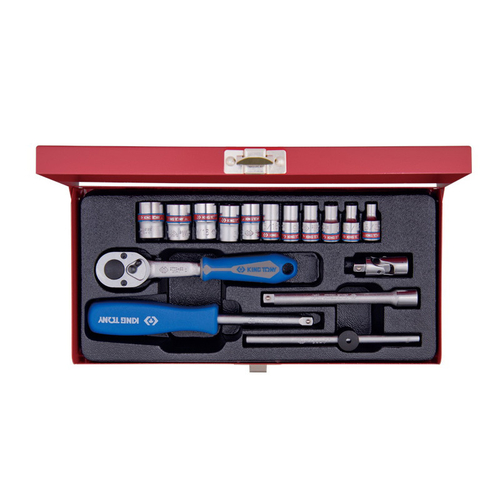 KING TONY (2516SR) Набор торцевых головок с принадлежностями 1/4", 6-гранные, 5/32"-1/2", 16 предметов