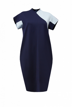 Платье прямого кроя темно-синее 09-02-20 FW