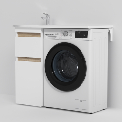 M85AFSX0402WG X-Joy, База под столешницу для стиральной машины, напольная, 40 см, 2 ящика, белый гля