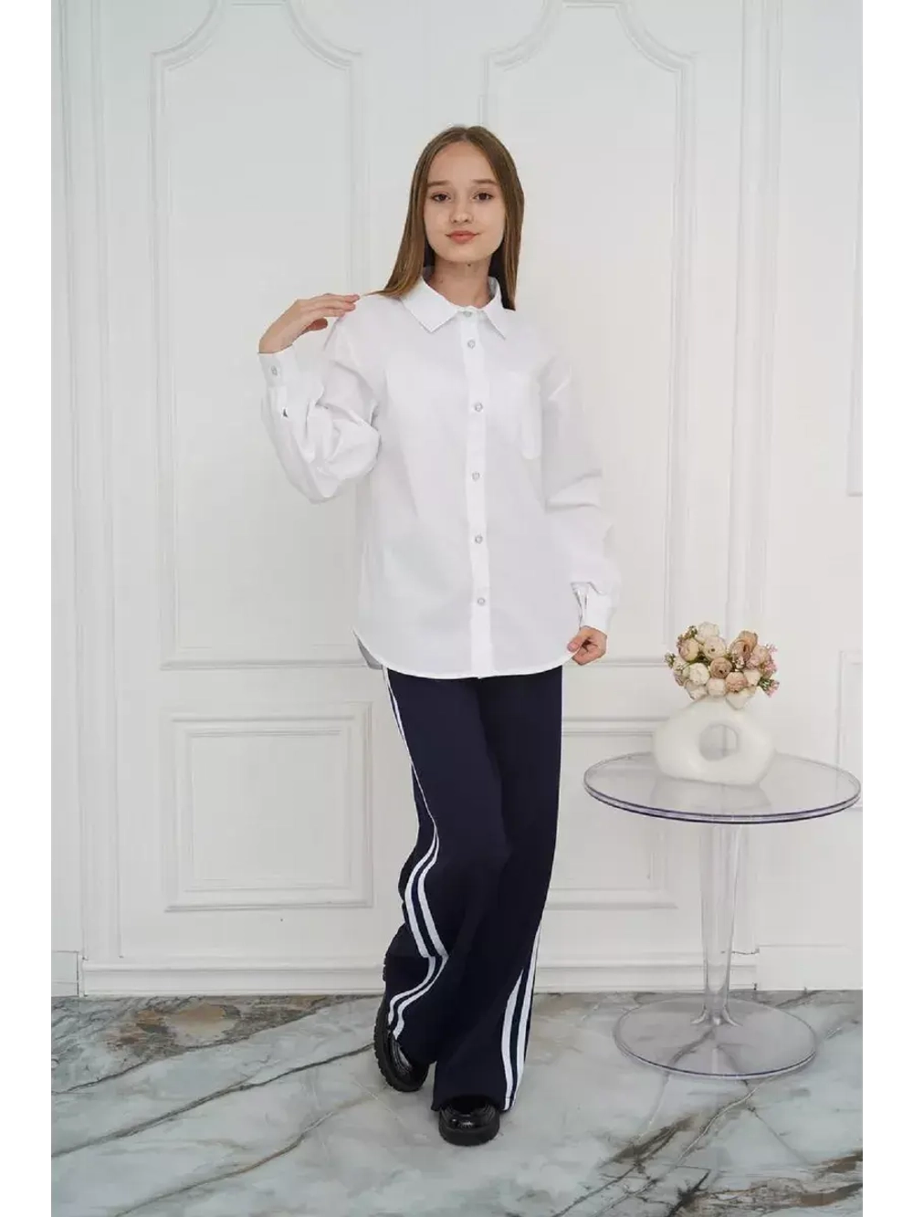 Блузка школьная для девочки оверсайз