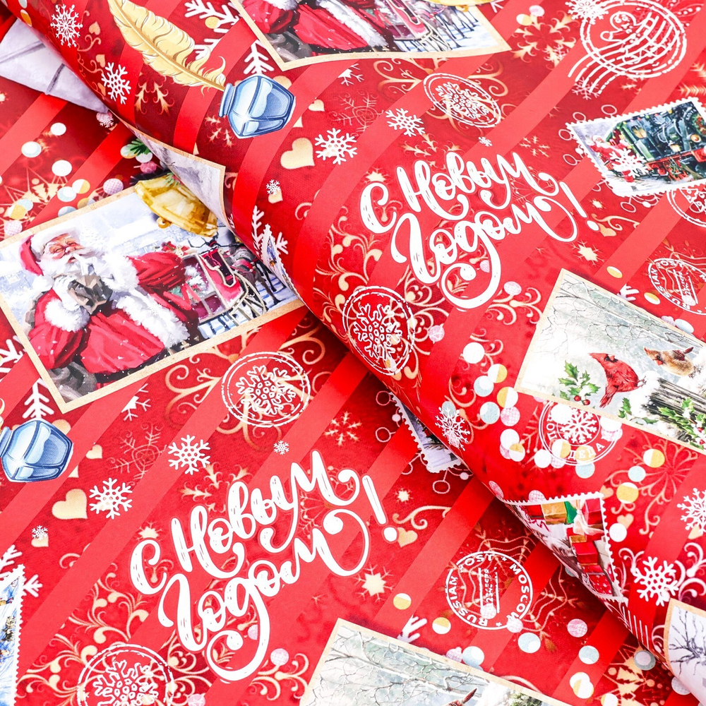 Бумага глянцевая "Письмо от Санты"70*100 см (1 лист)