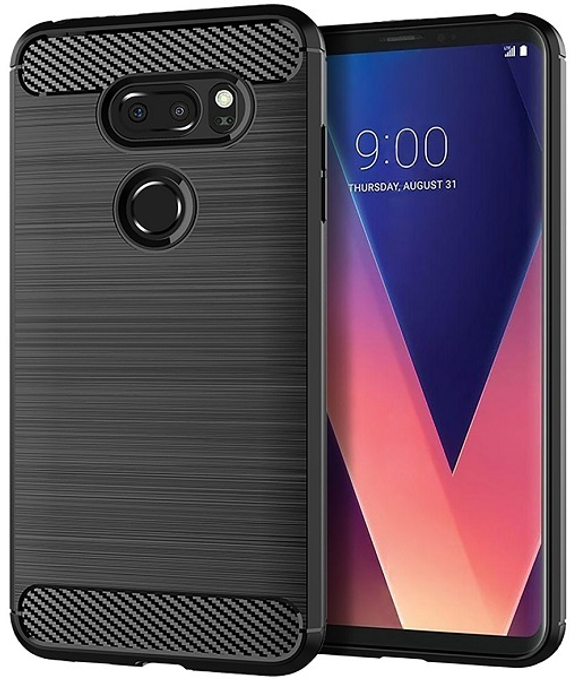 Чехол для LG V30, V30+ цвет Black (черный), серия Carbon от Caseport