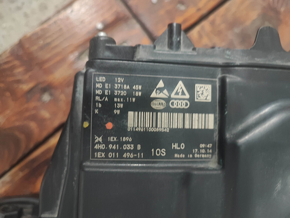 Фара левая LED Audi A8 (D4) 13-17 Б/У Оригинал 4H0941773B