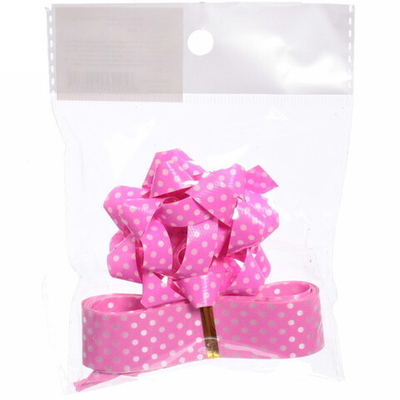 Набор для декорирования «Горошек» бант 6см, лента 2см (3м), Розовый