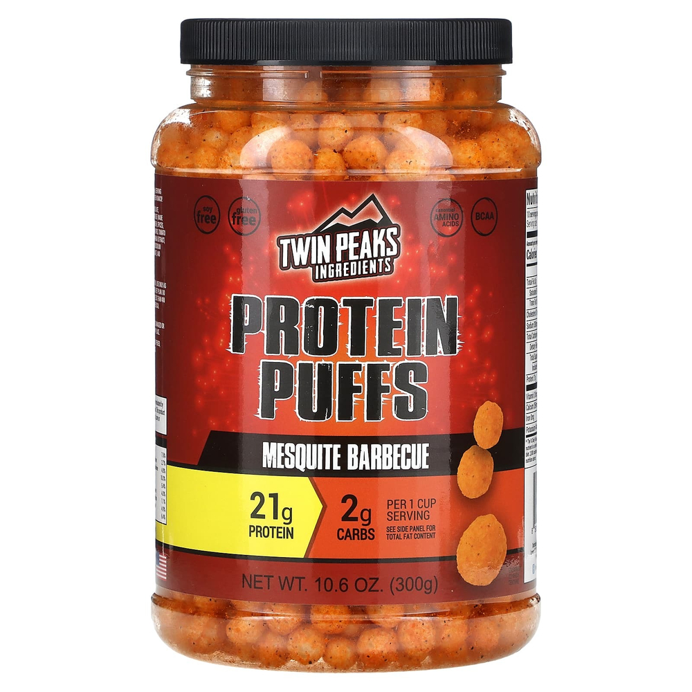 Twin Peaks, Protein Puffs, барбекю из мескита, 300 г (10,6 унции)