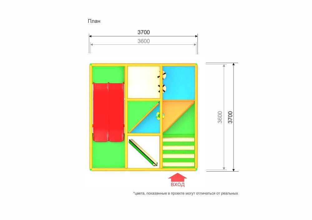 Детский игровой лабиринт «Леопольд» 13 м² (3,7*3,7*2.5м)
