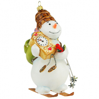 Игрушка новогодняя Komozja family снеговик на лыжах