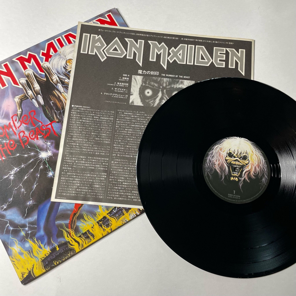 Винтажная виниловая пластинка LP Iron Maiden The Number Of The Beast (Japan 1982) (No Obi)