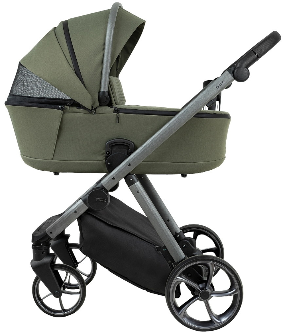 Детская коляска Pituso Sole 3 в 1 с автокреслом Santiso Pro Black PMPT/022 Field Green