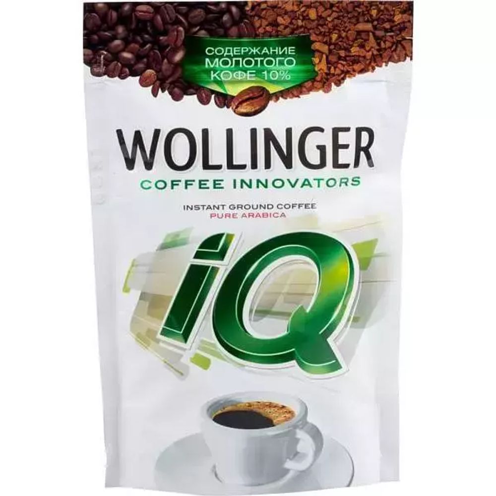 Кофе растворимый Wollinger IQ, с добавлением молотого, 75 гр
