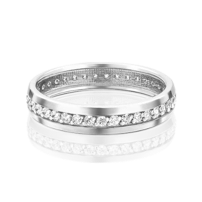 Обручальное кольцо из белого золота c фианитами 01-3269-00-401-1120-24