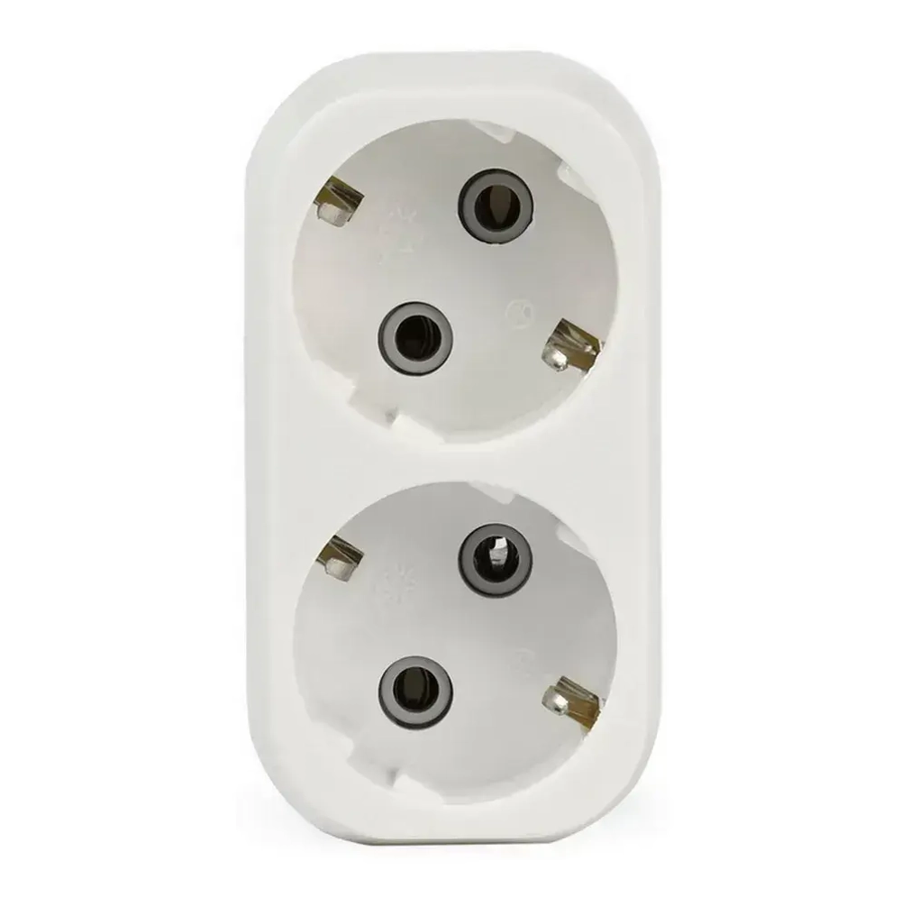 Разветвитель Smartbuy, 2 гнезда с заземлением плоский 16А 250B (SBE-16-A02-2z)