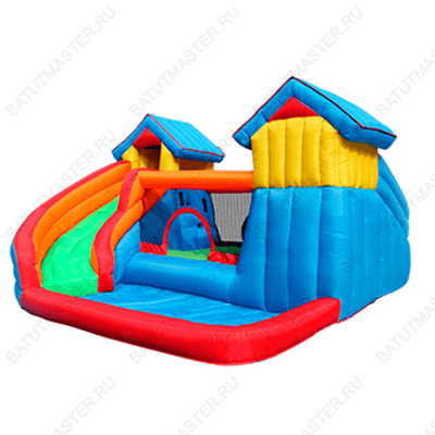 Батут на дачу для детей "Два домика" 6*6*3 м